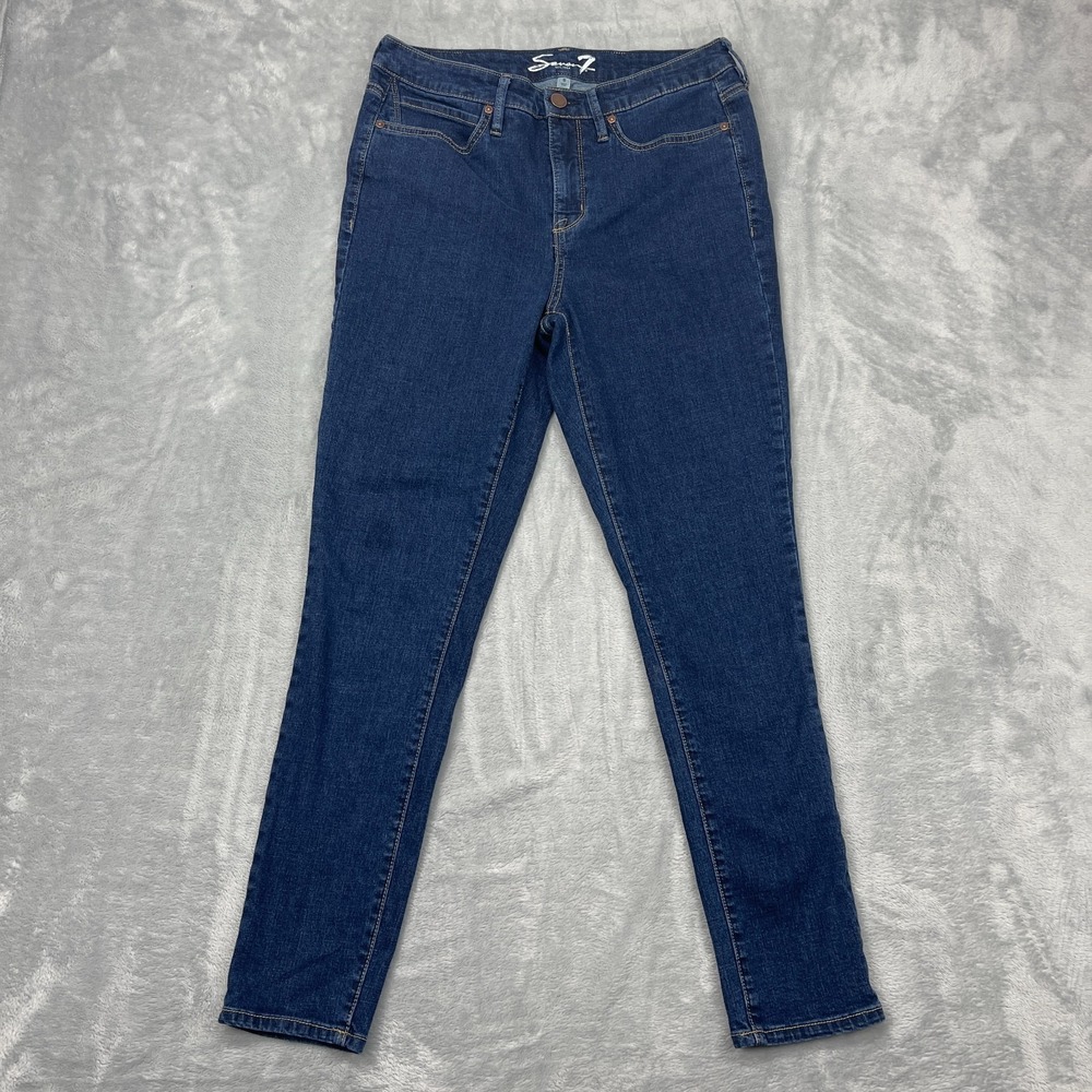 Seven7 Jeans Womens 8 (30x28) Blue Denim Stretch Streetwear Comfort Skinny Leg